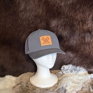 Vortex Gray Trucker Hat with Leather Patch OS (6022A)